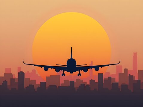 Large Airplane Silhouette for Aviation and Travel Projects