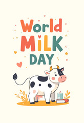 Celebrating World Milk Day with a Happy Cow and Glass of Milk