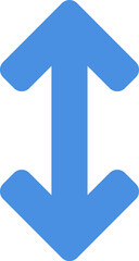 A blue vertical two-way arrow icon with a black outline.
Great for indicating drag up/down actions or expandable sections.