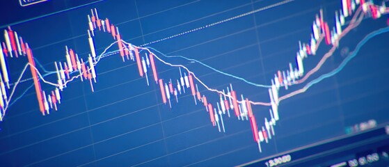 Stock market fluctuations on a screen