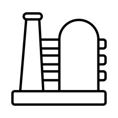 Industrial factories vector icons. Factory icon illustration. Industry power, chemical manufacturing building warehouse nuclear energy plant. 
