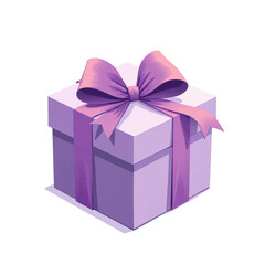 Obraz premium Lavender Gift Box with Elegant Purple Bow