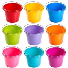 Colorful Plastic Buckets Set
