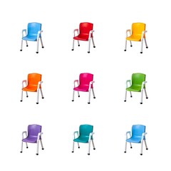 Colorful Portable School Chairs: Generative AI