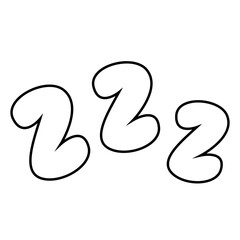 ZZZ hand draw icon vector. Sleep illustration sign. Rest symbol or logo.
