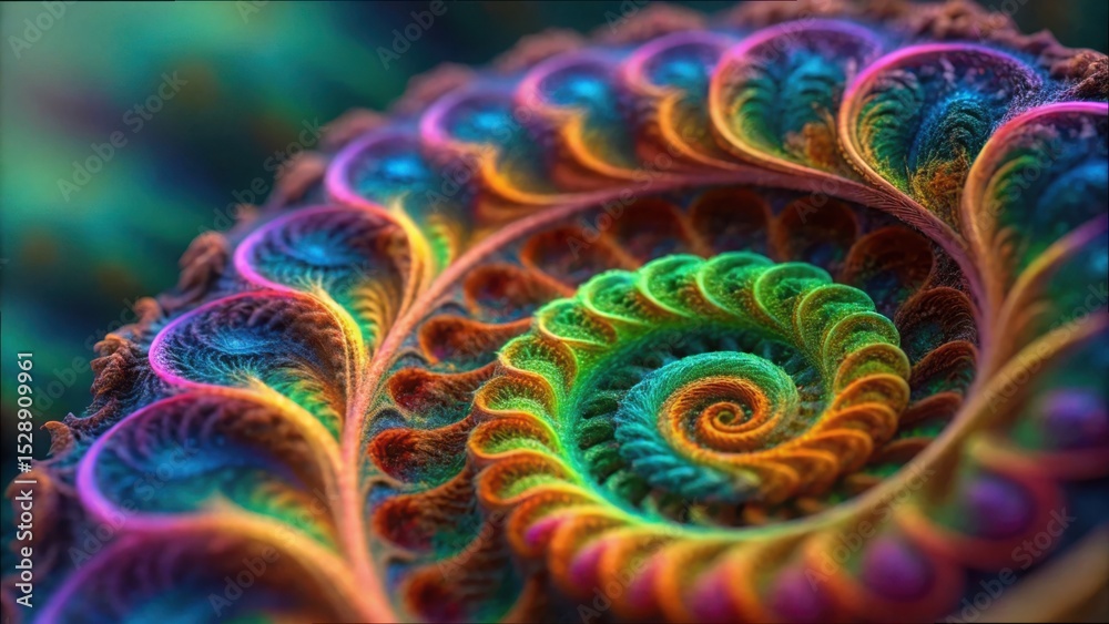 Poster vibrant fractal patterns representing altered states of consciousness