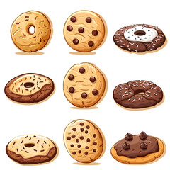 Obraz premium set of cookies isolated on white 