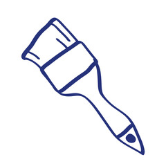 Paint brush sketch. Construction tool. Color vector instrument illustration