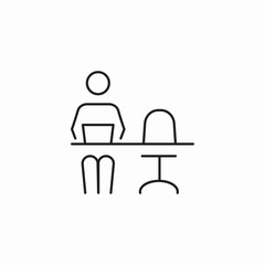 desk seats icon sign vector