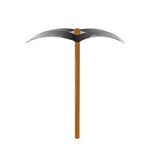 iron pickaxe in cartoon style. vector illustration