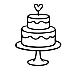 ケーキ　線画　手書き