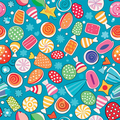 Colorful candy pattern background image.