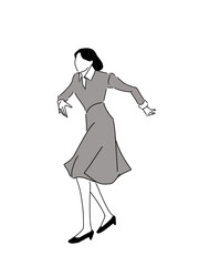 ダンスをするワンピースの女性