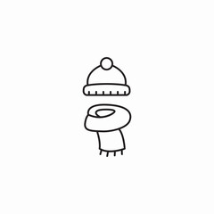 scarf beanie icon sign vector