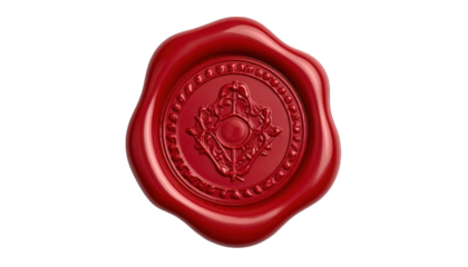 Red wax seal design element