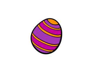 Striped easter egg purple orange pink design