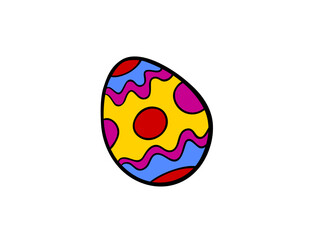 Colorful decorated easter egg design element
