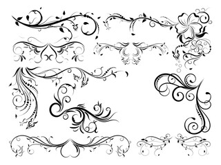 Set of Vintage Flourishes in Black Colour