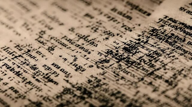 Close-up of ancient musical notation