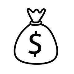 vector illustration of money bag on white background