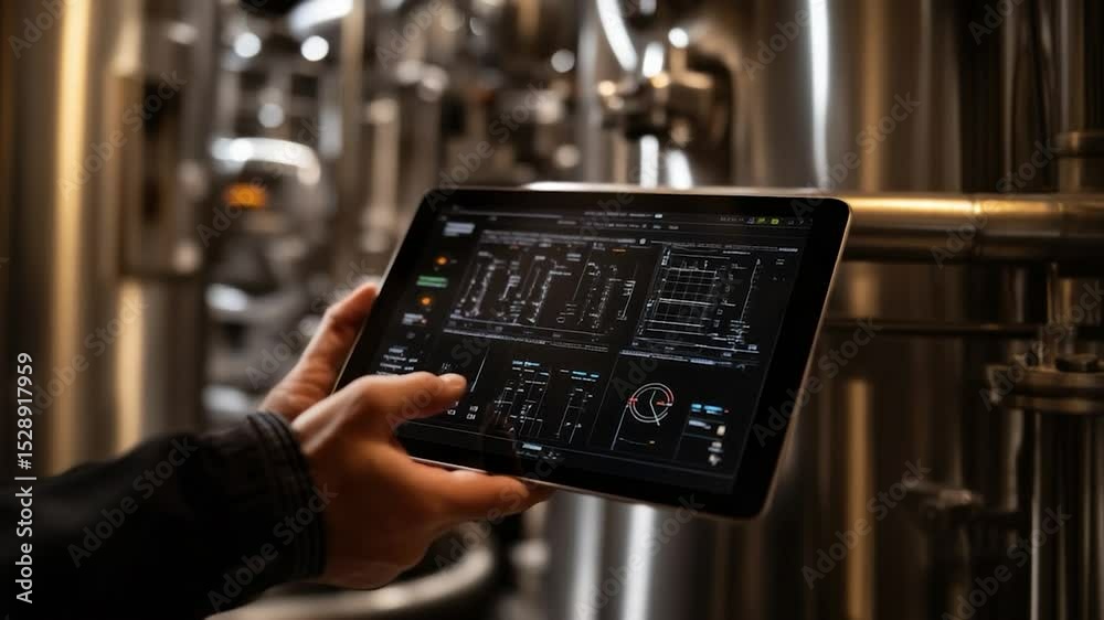 Poster industrial tablet with process monitoring software