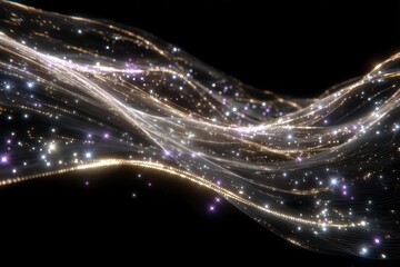 Obraz premium Futuristic Golden Light Waves Abstract Technology Background Elegant Design