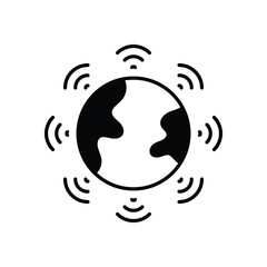Wireless Globe Icon vector stock illustration
