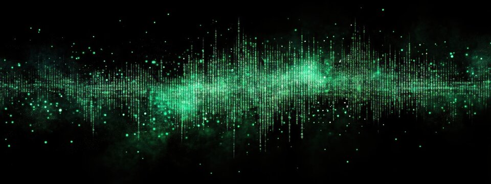 Digital Code Matrix Green Binary Data Stream Tech Background
