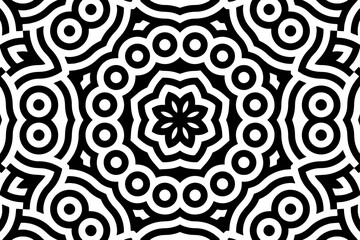 Geometric ethnic minimalist black white pattern. Template, stencil for laser cutting metal, wood carving, coloring, stained glass, logo. Ornaments, fresco, tiles of the East, Asia, India, Mexico.