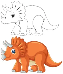 Fototapete Rund Colorful Cartoon Triceratops Vector Illustration © GraphicsRF