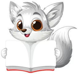 Fototapete Rund Cute Fox Reading a Book © GraphicsRF