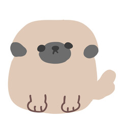 ゆるかわいいペキニーズのイラスト