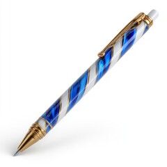 Elegant Blue   Gold Swirl Pen  Luxury Writing Instrument  Office Supply  Stationery