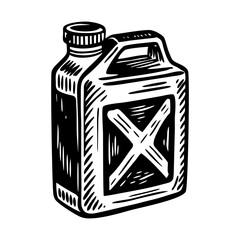 A vintage style illustration depicting fuel can