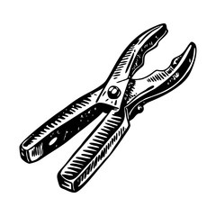 A vintage style illustration of iron tongs