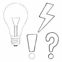 Bright light bulb icon vector, symbolizing innovative energy and creative ideas