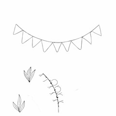 Abstract black vector illustration of an arrow symbol with a nature-inspired leaf design