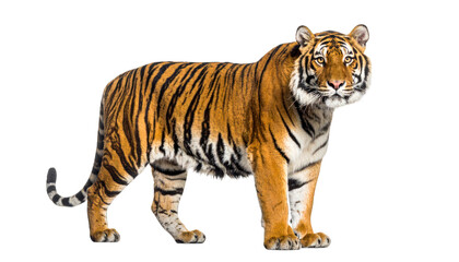Obraz premium Tiger portrait against black background