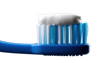 Toothbrush with toothpaste closeup