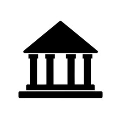 Outline Black Bank Icon Professional Design