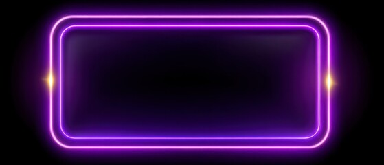 Glowing Purple Neon Frame  Border  Sign  Banner Design Element