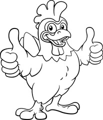 Chicken Cartoon Rooster Cockerel Bird Mascot