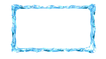Photo of rectangular frame made of ice, with jagged edges isolated on transparent background.png