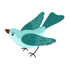 Spring  birds  single element. Spring singing birds. Vector birds for postcards and t-shirts.