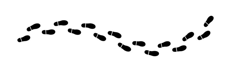 Vector illustration of foot print trail icon set isolated on transparent background