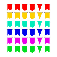 Vector illustration of Party Flags isolated on transparent background