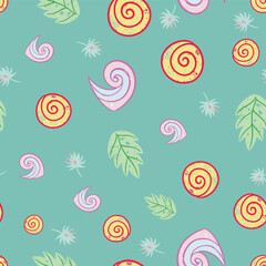 Summer motifs seamless pattern design background