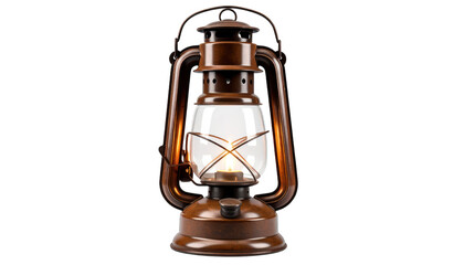 Vintage brown lantern with flame