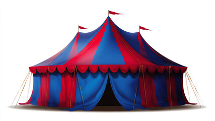 Colorful circus tent stands out in vibrant design
