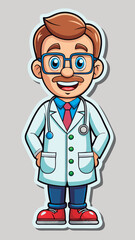 Fototapeta premium Friendly doctor character in a white coat.